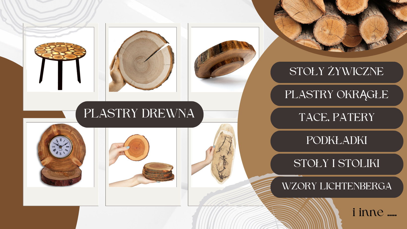 drewniane plastry przykłady wykorzystania